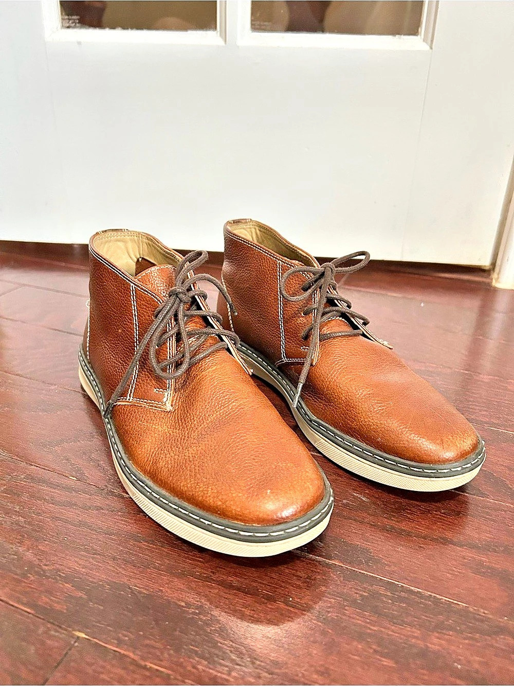J&M Boys Size 4 Leather Chukka Boots Brown